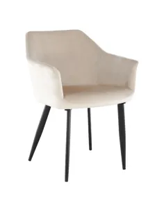 Scaun ODOVEL, living/birou, 56x63x82 cm, material bej, picioare metal | MobilaOK