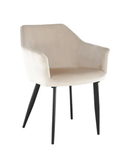 Scaun ODOVEL, living/birou, 56x63x82 cm, material bej, picioare metal | MobilaOK