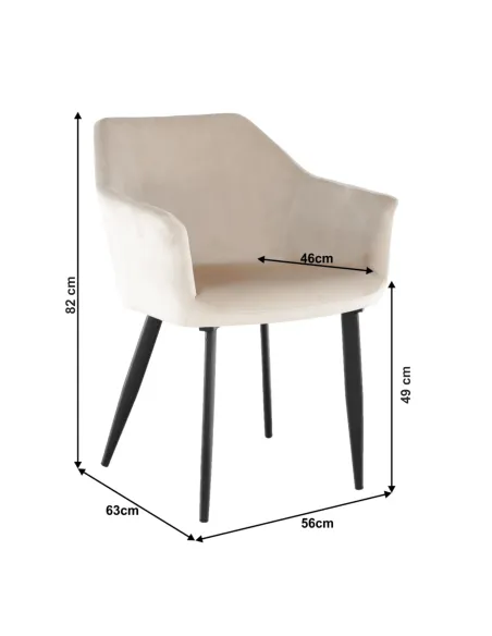 Scaun ODOVEL, living/birou, 56x63x82 cm, material bej, picioare metal | MobilaOK