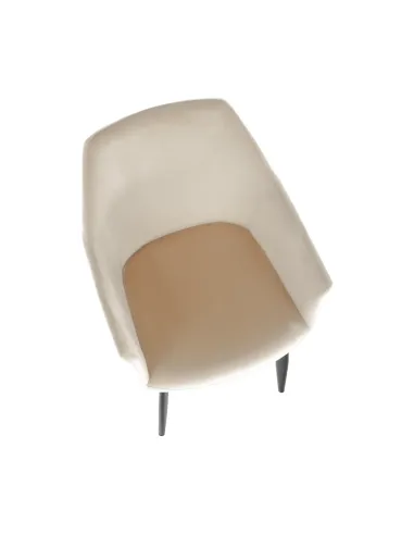 Scaun ODOVEL, living/birou, 56x63x82 cm, material bej, picioare metal | MobilaOK