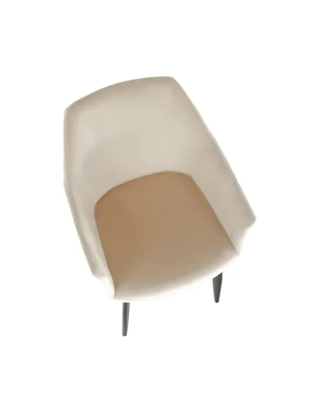 Scaun ODOVEL, living/birou, 56x63x82 cm, material bej, picioare metal | MobilaOK