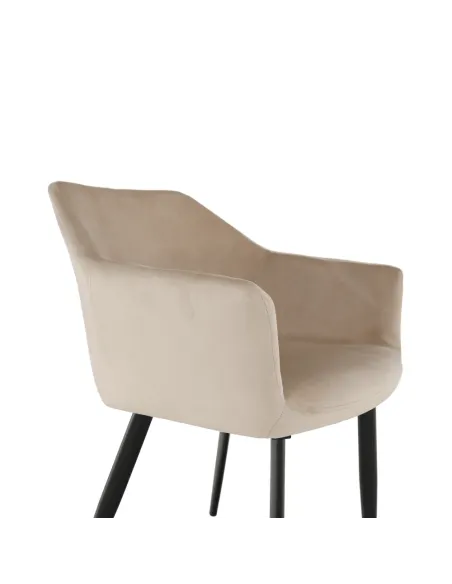 Scaun ODOVEL, living/birou, 56x63x82 cm, material bej, picioare metal | MobilaOK