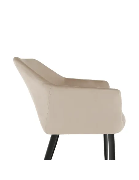 Scaun ODOVEL, living/birou, 56x63x82 cm, material bej, picioare metal | MobilaOK
