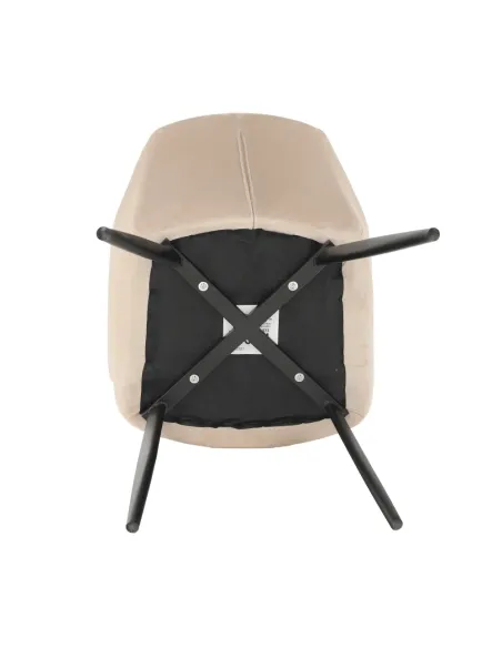Scaun ODOVEL, living/birou, 56x63x82 cm, material bej, picioare metal | MobilaOK