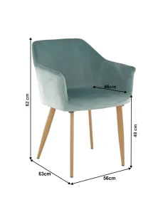 Scaun ODOVEL, living/birou, 56x63x82 cm, Material: Ţesătură/Metal | MobilaOK 2