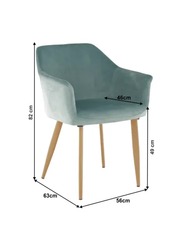 Scaun ODOVEL, living/birou, 56x63x82 cm, Material: Ţesătură/Metal | MobilaOK