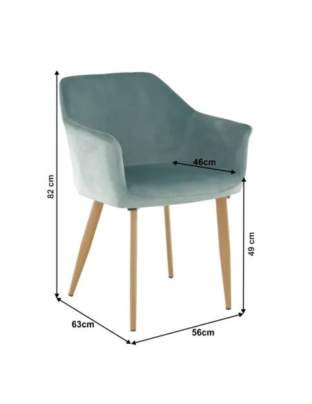 Scaun ODOVEL, living/birou, 56x63x82 cm, Material: Ţesătură/Metal | MobilaOK