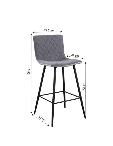 Scaun bar TORANA, bucătărie/bar, 41x52x106 cm, Ţesătură/Metal | MobilaOK