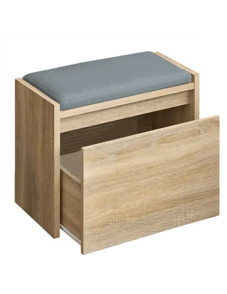 Bancă BERGI, hol/antreu, 60x30x44.8 cm, PAL laminat stejar sonoma | MobilaOK