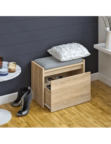 Bancă BERGI, hol/antreu, 60x30x44.8 cm, PAL laminat stejar sonoma | MobilaOK