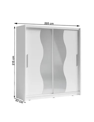 Dulap BIRGAMO TYPE 1 dormitor 205x63x215 cm PAL melaminat | MobilaOK