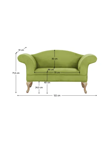 Canapea Colțar, FABRICIO, living, 122x71.5x51 cm, Material textil și lemn | MobilaOK