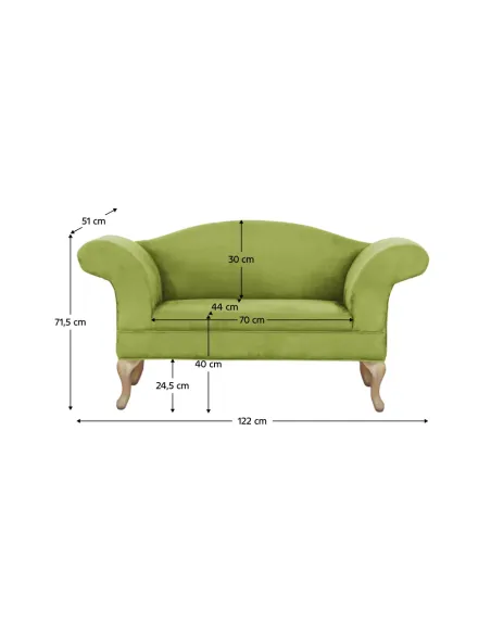 Canapea Colțar, FABRICIO, living, 122x71.5x51 cm, Material textil și lemn | MobilaOK