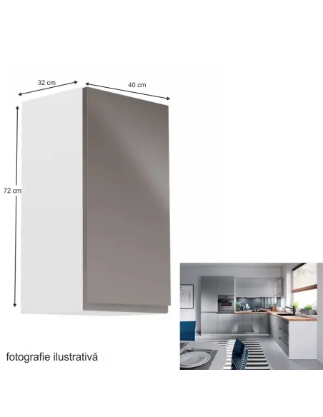 Dulap superior AURORA G40, pentru bucătărie, 40x72x32 cm, PAL melaminat | MobilaOK