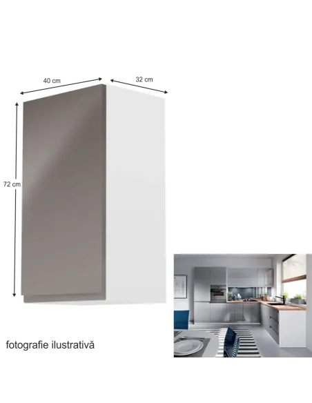Dulap superior AURORA G40, bucătărie, 40x72x32 cm, PAL melaminat | MobilaOK