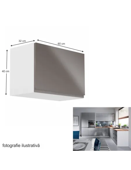 Dulap Superior, AURORA G60K, bucătărie/living, 60x40x32 cm, PAL melaminat/MDF | MobilaOK