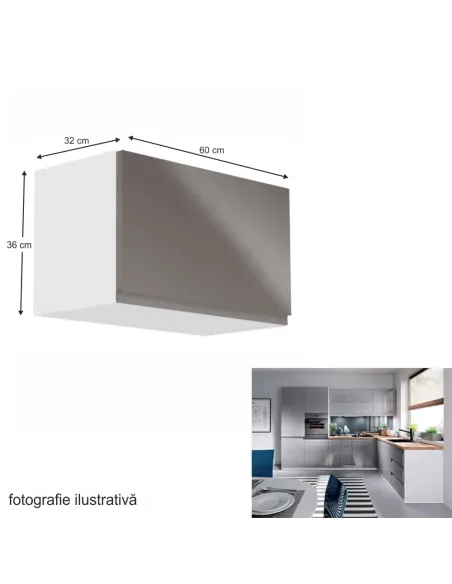 Dulap superior AURORA G60KN, bucătărie, 60x36x32 cm, PAL melaminat | MobilaOK