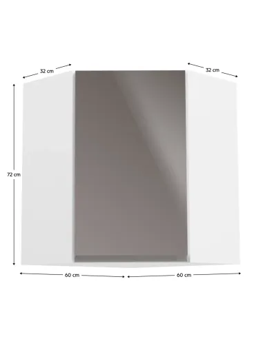 Dulap superior de colț AURORA G60N, bucătărie, 60x72x60 cm, PAL melaminat/MDF | MobilaOK