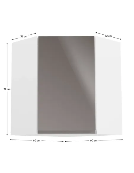 Dulap superior de colț AURORA G60N, bucătărie, 60x72x60 cm, PAL melaminat/MDF | MobilaOK