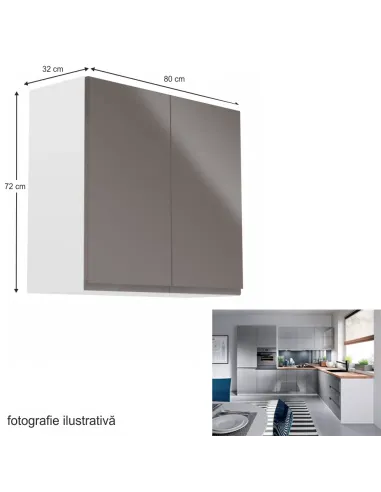 Dulap Superior, AURORA G80, bucătărie/hol, 80x72x32 cm, PAL melaminat/MDF | MobilaOK