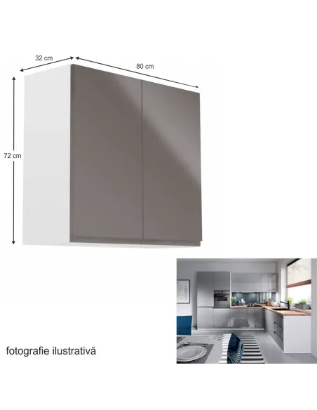 Dulap Superior, AURORA G80, bucătărie/hol, 80x72x32 cm, PAL melaminat/MDF | MobilaOK