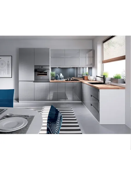 Dulap pentru alimente, alb/gri cu luciu extra ridicat, de dreapta, AURORA D40SP | MobilaOK