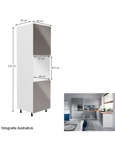 Dulap pentru alimente AURORA D60P, bucătărie, 60x212x58 cm, PAL melaminat | MobilaOK