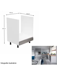 Dulap bucătărie, AURORA D60ZK, pentru aparate incorporate, 60x82x50 cm, PAL melaminat/MDF | MobilaOK 2