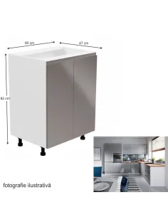 Dulap inferior, AURORA D602F, bucătărie, 60x82x47 cm, PAL melaminat/MDF | MobilaOK 2