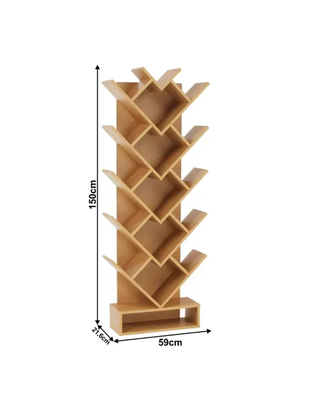 Etajeră, VEVEY, living/dormitor/birou, 59x150x21.6 cm, PAL melaminat pin | MobilaOK