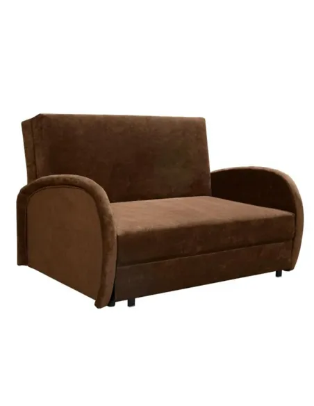 Fotoliu extensibil MILI 2, living, 126x100x81 cm, textil maro | MobilaOK