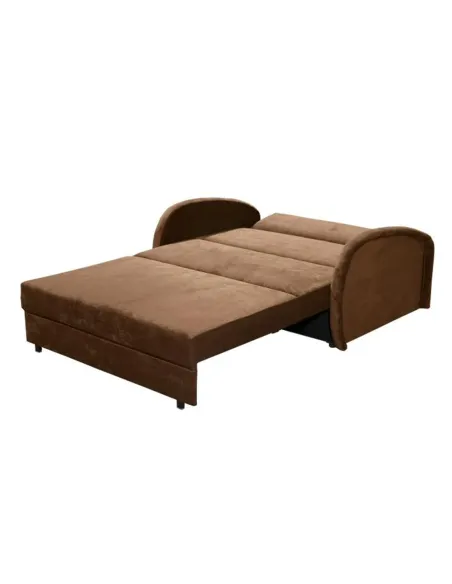 Fotoliu extensibil MILI 2, living, 126x100x81 cm, textil maro | MobilaOK