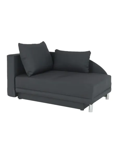Canapea extensibilă, material textil gri-negru, stânga, LAUREL | MobilaOK