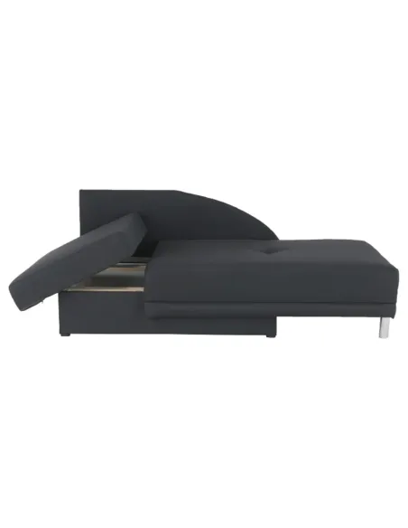 Canapea extensibilă, material textil gri-negru, stânga, LAUREL | MobilaOK