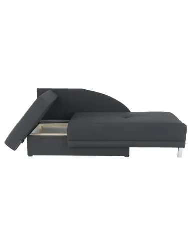 Canapea extensibilă, material textil gri-negru, stânga, LAUREL | MobilaOK