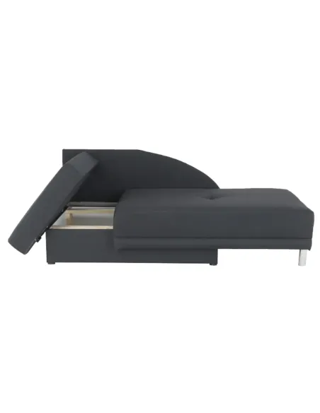 Canapea extensibilă, material textil gri-negru, stânga, LAUREL | MobilaOK