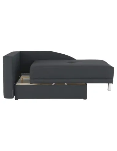 Canapea extensibilă, material textil gri-negru, stânga, LAUREL | MobilaOK
