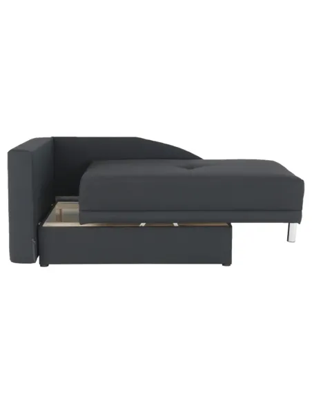 Canapea extensibilă, material textil gri-negru, stânga, LAUREL | MobilaOK