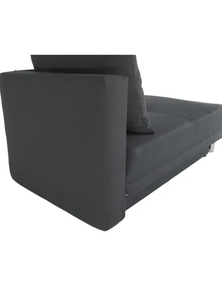 Canapea extensibilă, material textil gri-negru, stânga, LAUREL | MobilaOK