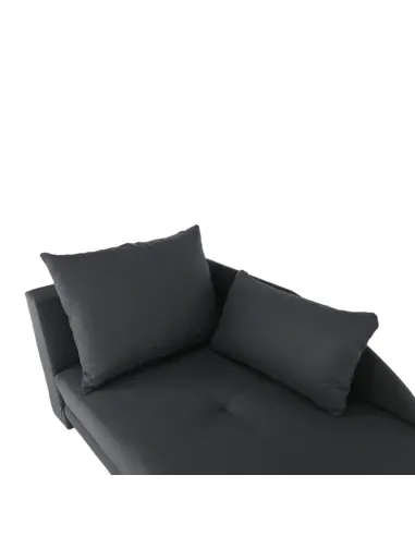 Canapea extensibilă, material textil gri-negru, stânga, LAUREL | MobilaOK