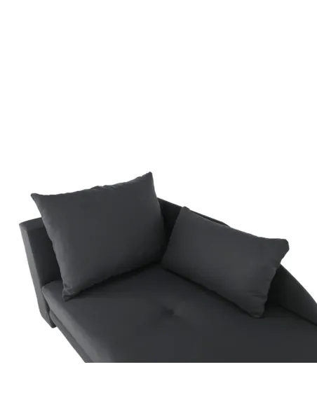 Canapea extensibilă, material textil gri-negru, stânga, LAUREL | MobilaOK