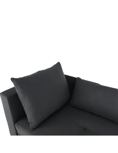 Canapea extensibilă, material textil gri-negru, stânga, LAUREL | MobilaOK
