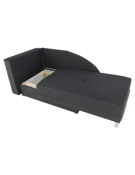 Canapea extensibilă, material textil gri-negru, stânga, LAUREL | MobilaOK
