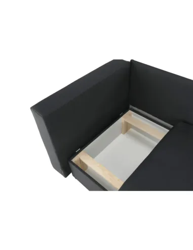 Canapea extensibilă, material textil gri-negru, stânga, LAUREL | MobilaOK