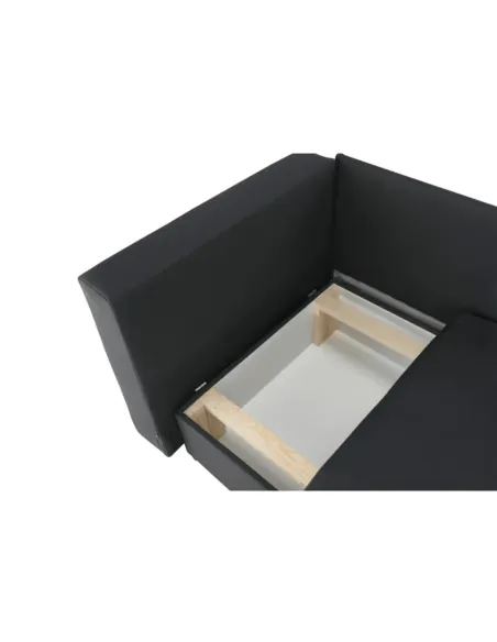Canapea extensibilă, material textil gri-negru, stânga, LAUREL | MobilaOK