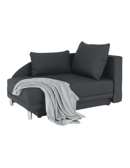 Canapea extensibilă, material textil gri-negru, dreapta, LAUREL | MobilaOK