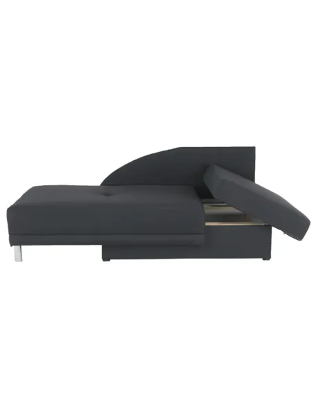 Canapea extensibilă, material textil gri-negru, dreapta, LAUREL | MobilaOK