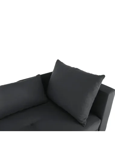 Canapea extensibilă, material textil gri-negru, dreapta, LAUREL | MobilaOK