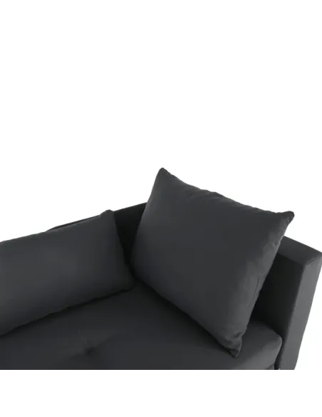 Canapea extensibilă, material textil gri-negru, dreapta, LAUREL | MobilaOK