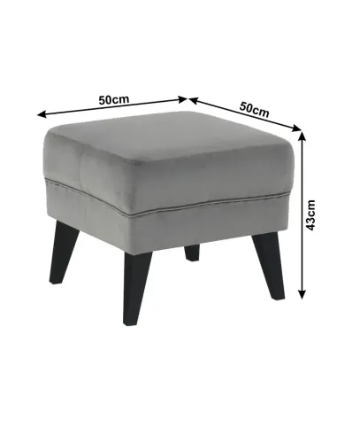 Taburet RODEZA pentru bucătărie/hol, 50x43x50 cm, textil/lemn | MobilaOK